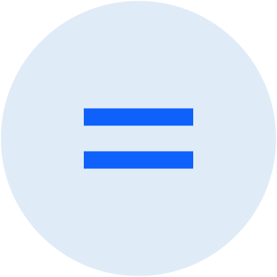 Símbolo de igualdad para conversión de Algorand a ARS.