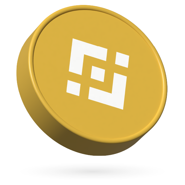 Binance Coin (BNB) logo with current market value.