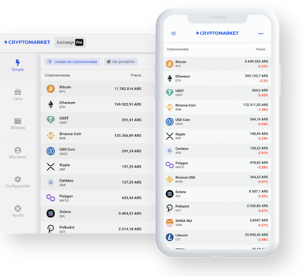 Cryptomarket mockup