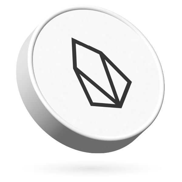 EOS  logo with current market value.