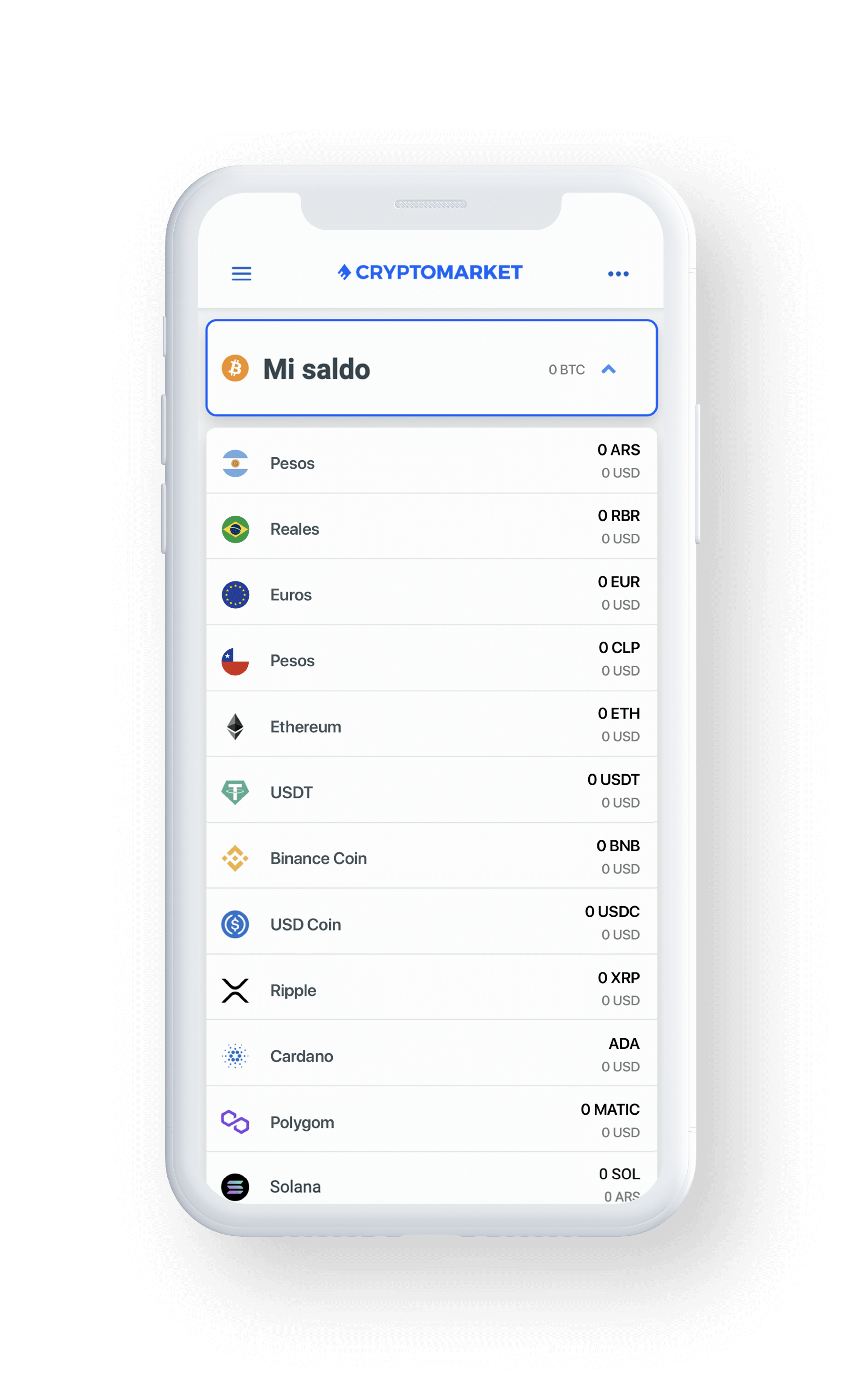 Mockup de billetera digital para criptomonedas.